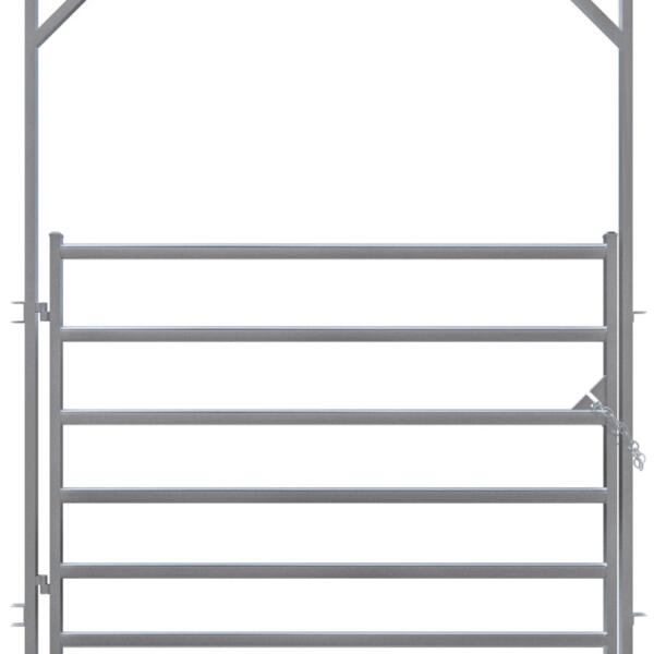 Heavy duty ride through arena swing gates