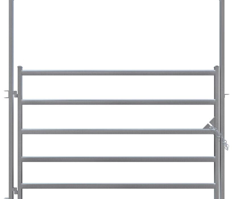 Heavy duty ride through arena swing gates